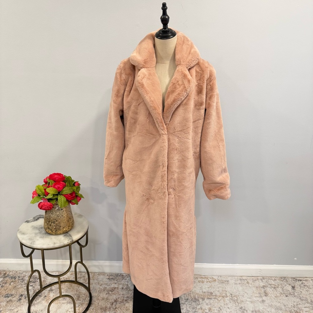 Juicy Couture Light Pink Faux Fur Long Teddy Trench Size Small - Reemoly - Picture 6 of 16